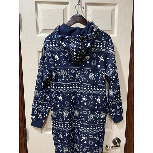 NWT Fabletics Cozy Fleece Hooded Onesie With Hanukkah Print Relaxed Fit Butter S - Picture 9 of 9